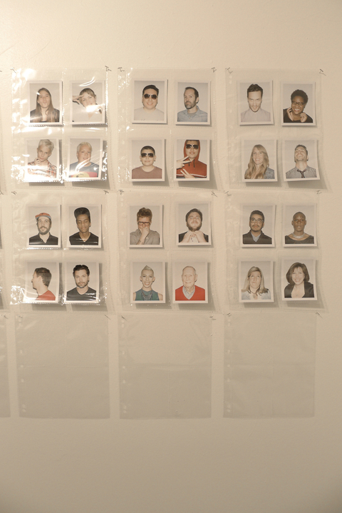 Camera Obscura portraits (detail) Lucas Michael Camera Obscura Fuji instant color prints, archival sleeves, mounted on wall
