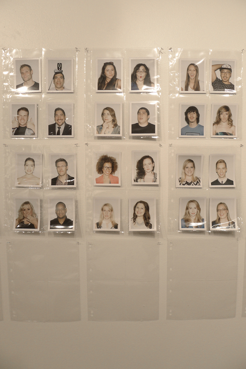Camera Obscura portraits (detail) Lucas Michael Camera Obscura Fuji instant color prints, archival sleeves, mounted on wall