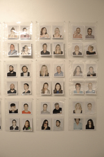 Camera Obscura portraits (detail) Lucas Michael G2 Fuji instant color prints, archival sleeves, mounted on wall