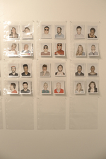 Camera Obscura portraits (detail) Lucas Michael G2 Fuji instant color prints, archival sleeves, mounted on wall