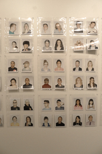 Camera Obscura portraits (detail) Lucas Michael G2 Fuji instant color prints, archival sleeves, mounted on wall