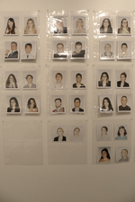 Camera Obscura portraits (detail) Lucas Michael G2 Fuji instant color prints, archival sleeves, mounted on wall