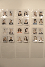 Camera Obscura portraits (detail) Lucas Michael G2 Fuji instant color prints, archival sleeves, mounted on wall