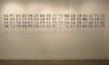 Camera Obscura installation view Lucas Michael G2 136 Fuji instant color prints, archival sleeves, mounted on wall