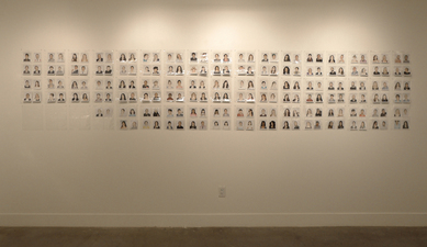 Camera Obscura installation view Lucas Michael G2 190 Fuji instant color prints, archival sleeves, mounted on wall