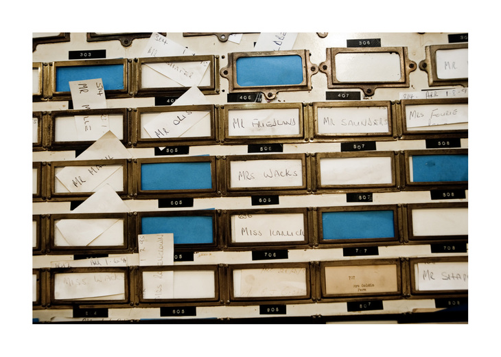 The Mail Boxes RICHARD MARK DOBSON The Crest Hotel Lambda Chromogenic Print