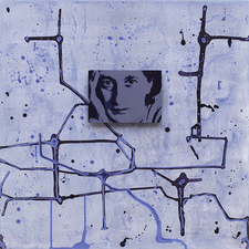 ROBERTA NIGRO HALL With in the Larger Context II Ink on aluminum panel, with attached digital image on aluminum