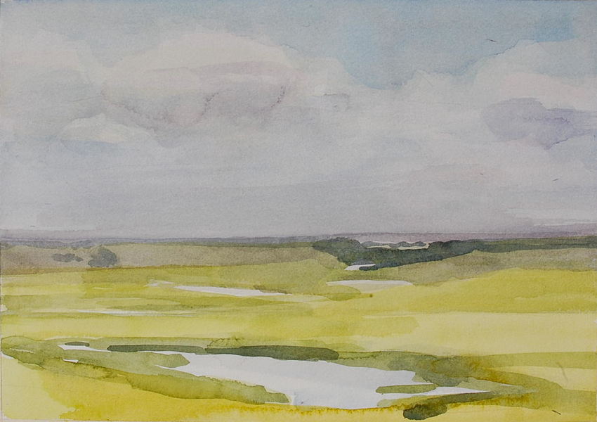Robert Dorlac Prairie Ponds and Sloughs watercolor