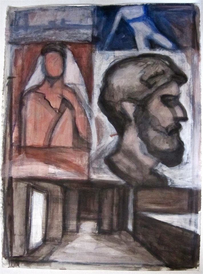 Robert G. Edelman        Art Consultant/Writer/Independent Curator     Interiors 90's Acrylic, graphite and collage on paper