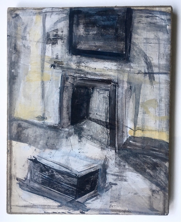 Robert G. Edelman        Art Consultant/Writer/Independent Curator     Interiors 90's Acrylic on paper, mounted on linen