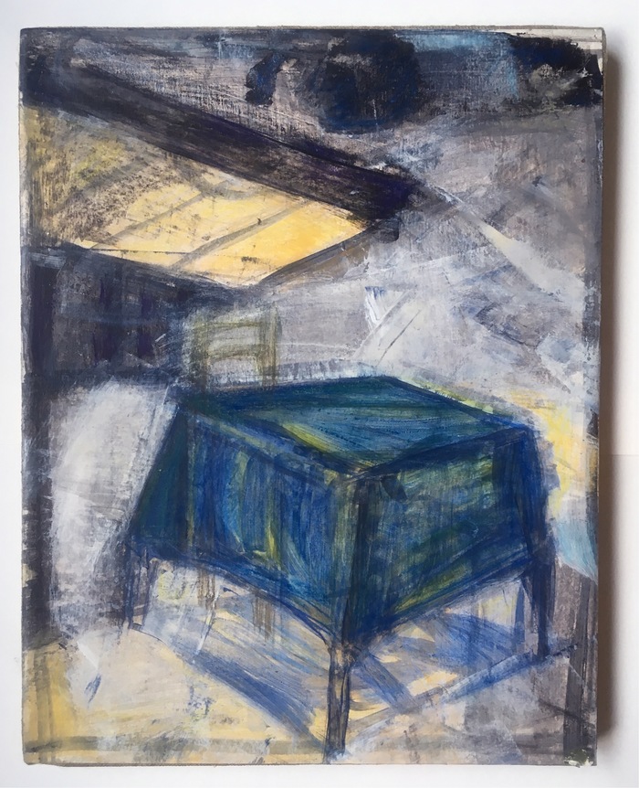 Robert G. Edelman        Art Consultant/Writer/Independent Curator     Interiors 90's Acrylic, pastel, mounted on linen