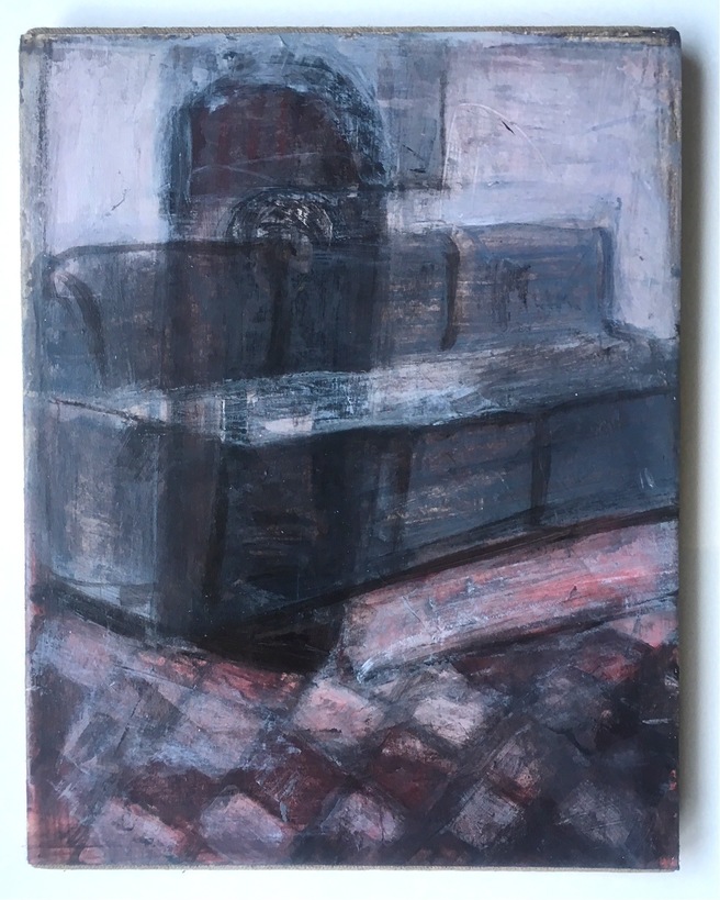 Robert G. Edelman        Art Consultant/Writer/Independent Curator     Interiors 90's Acrylic on paper, mounted on burlap