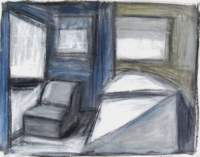 Robert G. Edelman        Art Consultant/Writer/Independent Curator     Interiors  acrylic, waterbased crayon, graphite on paper