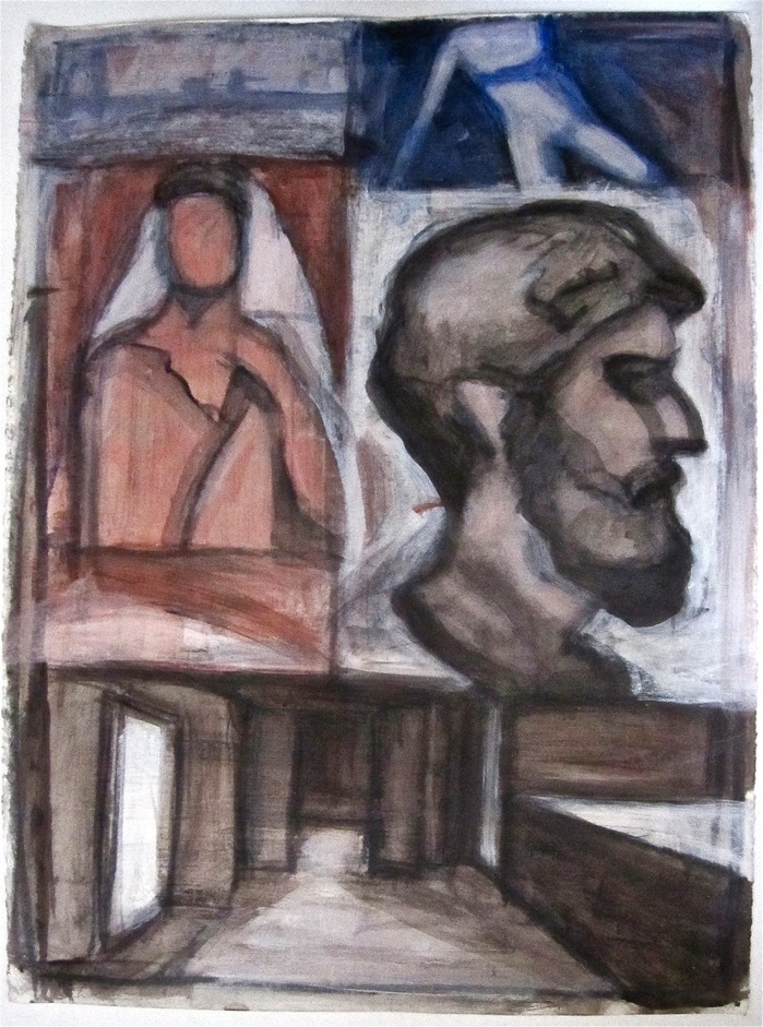 Once Around Robert G. Edelman Art Consultant/Writer/Independent Curator Interiors 90's Acrylic, graphite and collage on paper