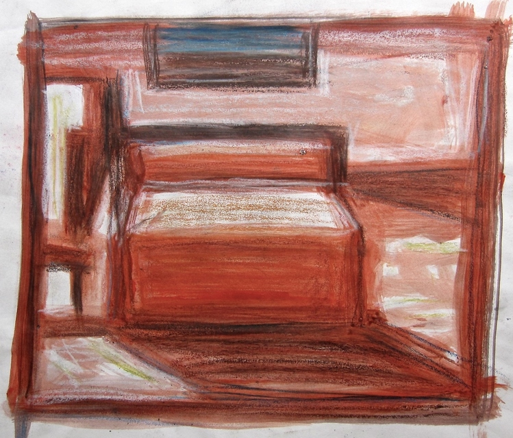 Red Bed Study 1 Robert G. Edelman Art Consultant/Writer/Independent Curator Interiors charcoal, crayon, pastel on paper