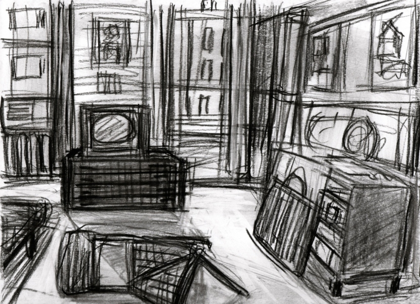 The Broken Chair Robert G. Edelman Art Consultant/Writer/Independent Curator Interiors charcoal, graphite on paper