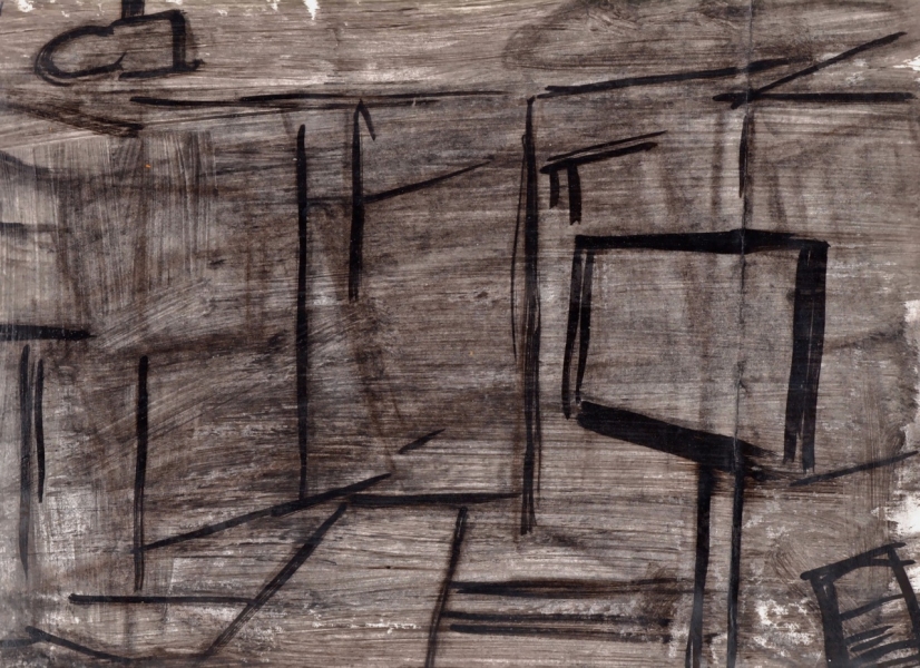 Room with Flatscreen Robert G. Edelman Art Consultant/Writer/Independent Curator Interiors Ink, acrylic on envelope