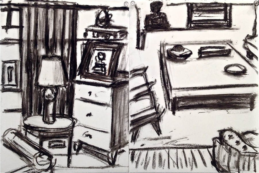 At 4 am Robert G. Edelman Art Consultant/Writer/Independent Curator Interiors Oilstick on vellum