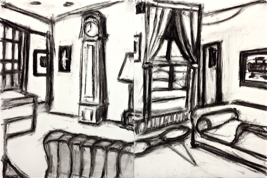 The Clock Robert G. Edelman Art Consultant/Writer/Independent Curator Interiors Oilstick on vellum