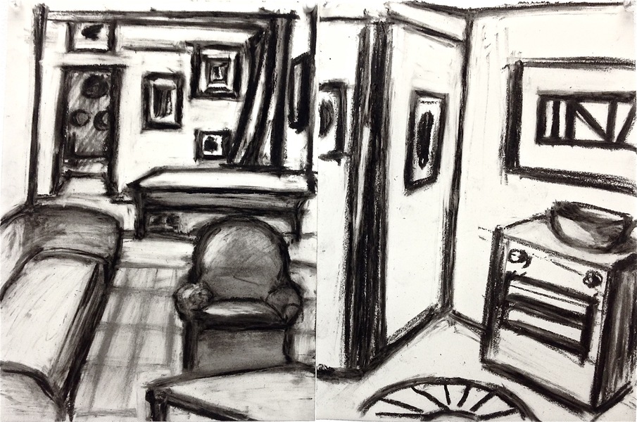 Bed and Breakfast Robert G. Edelman Art Consultant/Writer/Independent Curator Interiors Oilstick on vellum