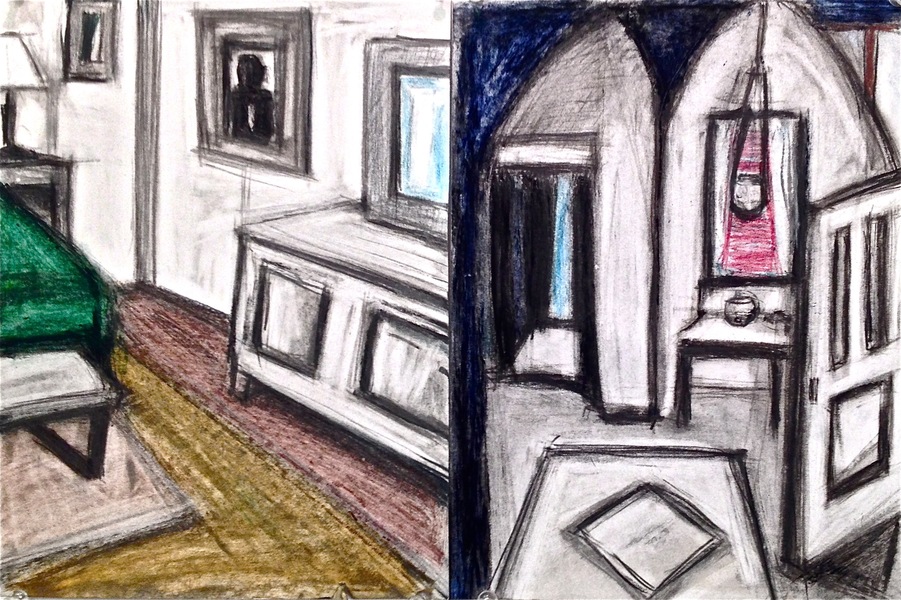 Moroccan Fantasy Robert G. Edelman Art Consultant/Writer/Independent Curator Interiors Oilstick, charcoal, colored pencil on paper