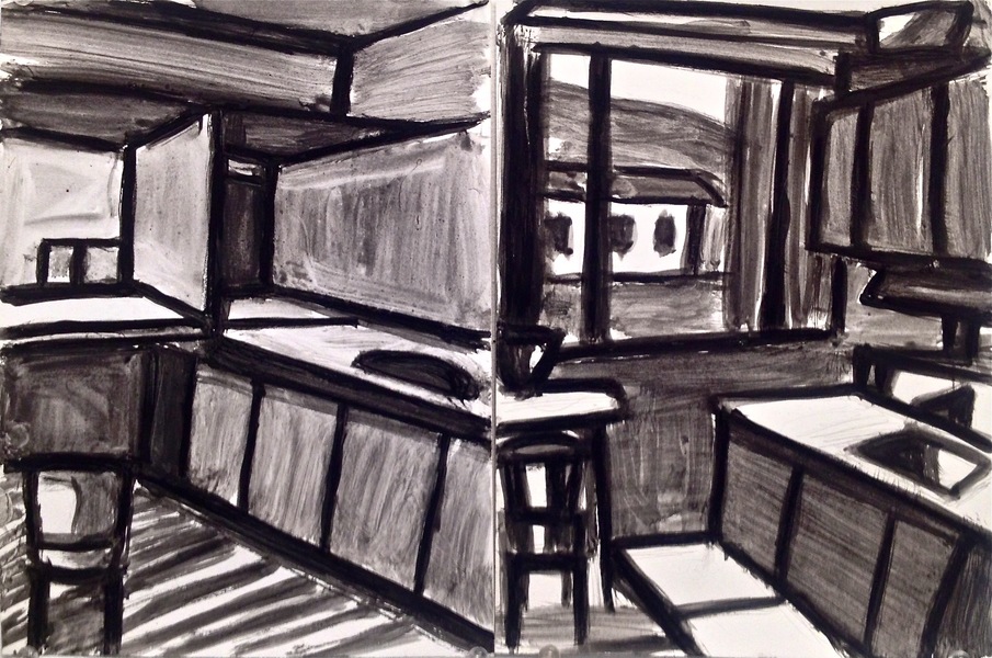 Kitchen Views Robert G. Edelman Art Consultant/Writer/Independent Curator Interiors gouache, ink on paper