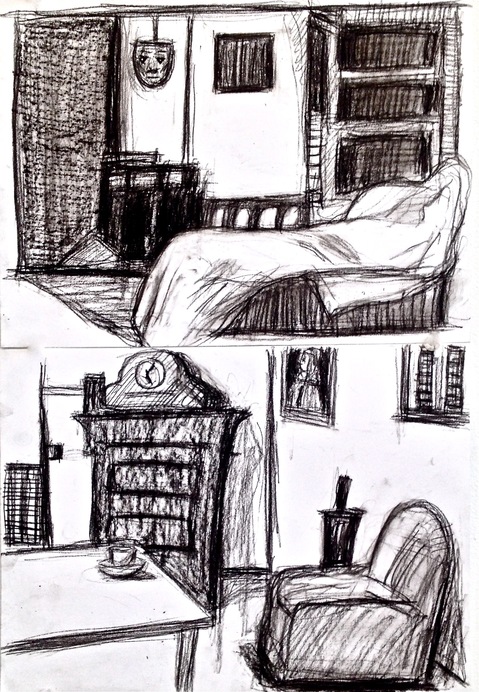 Cup of Tea Robert G. Edelman Art Consultant/Writer/Independent Curator Interiors oilstick, graphite, charcoal on paper