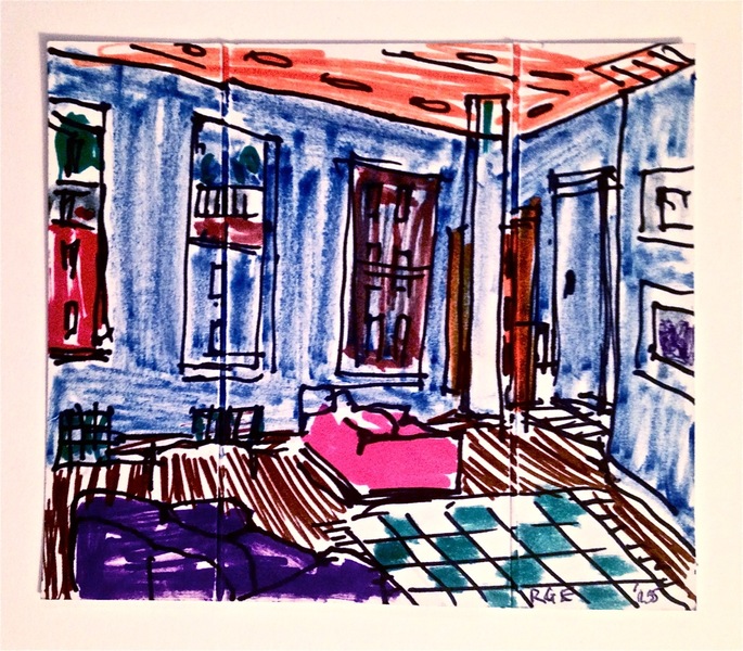 A Collector's Livingroom Robert G. Edelman Art Consultant/Writer/Independent Curator Interiors markers, ink, pencil on paper