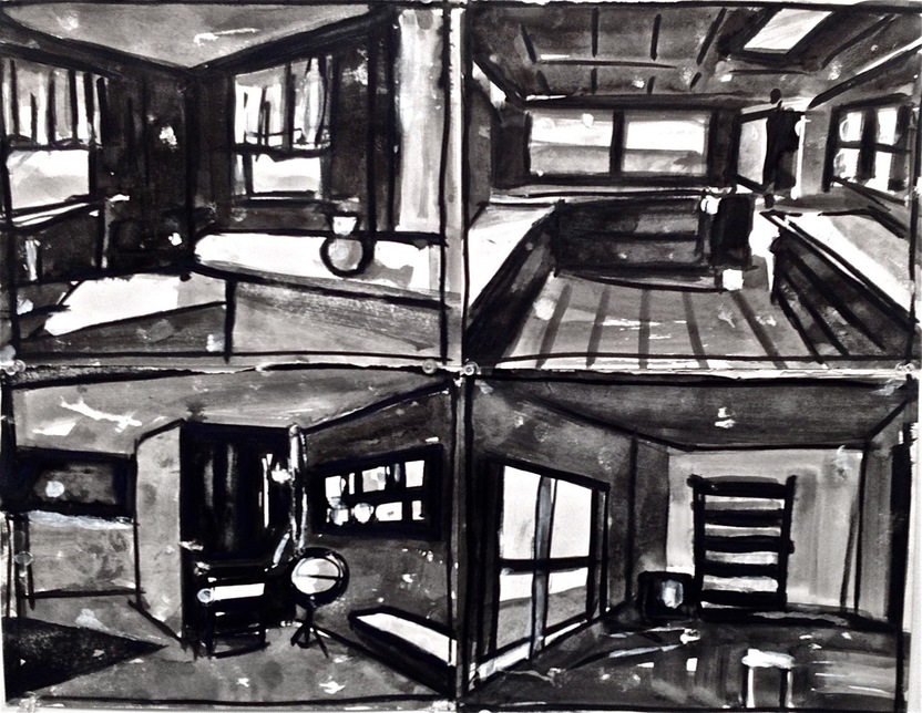 Upstate Retreat Robert G. Edelman Art Consultant/Writer/Independent Curator Interiors ink wash on paper