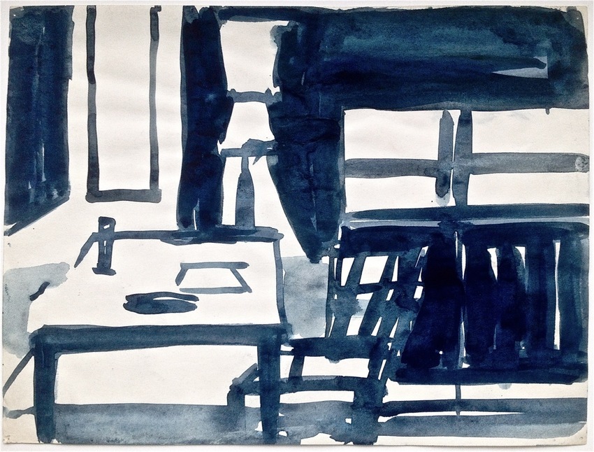 The Writing Desk Robert G. Edelman Art Consultant/Writer/Independent Curator Interiors Ink, watercolor on paper
