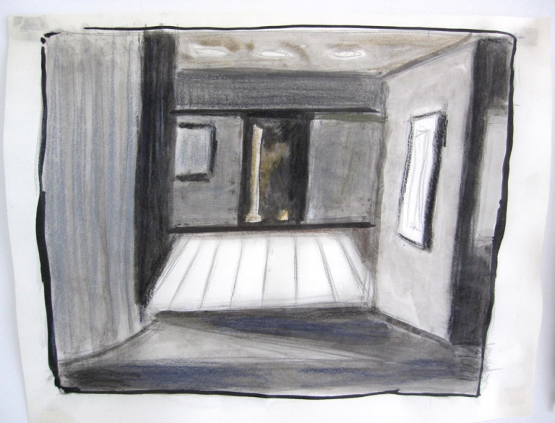 Entrance Robert G. Edelman Art Consultant/Writer/Independent Curator Interiors ink, graphite and pastel on tracing paper