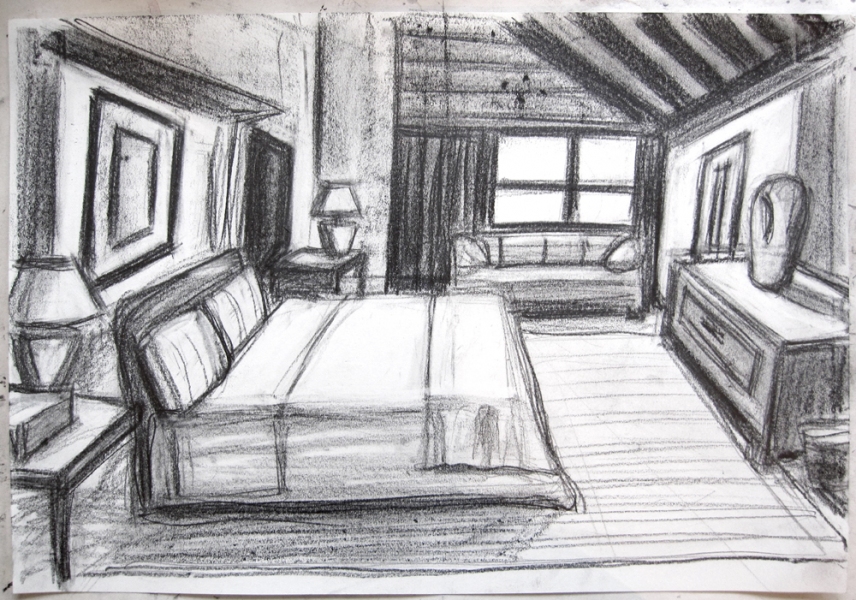 Summer Cabin Robert G. Edelman Art Consultant/Writer/Independent Curator Interiors charcoal. graphite on paper