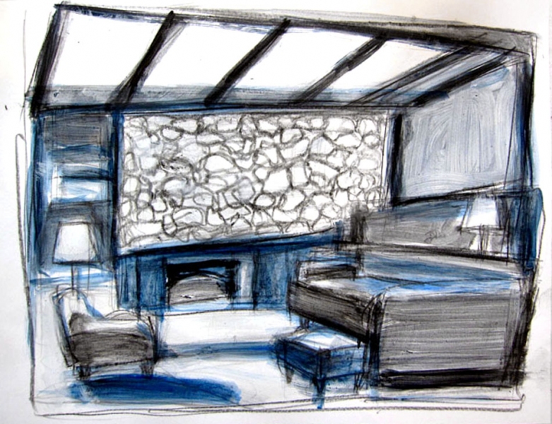 Skylight (Weekend Getaway) Robert G. Edelman Art Consultant/Writer/Independent Curator Interiors acrylic, ink and graphite on paper