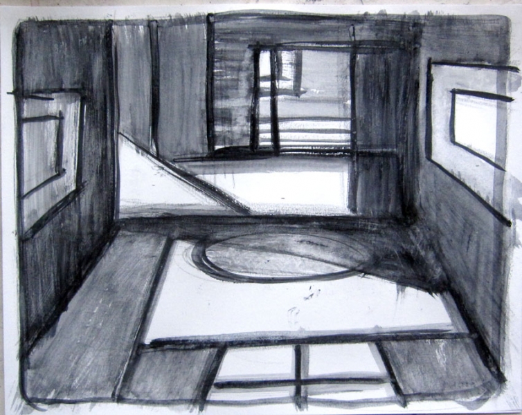 Collection View (study) Robert G. Edelman Art Consultant/Writer/Independent Curator Interiors ink, acrylic wash on paper