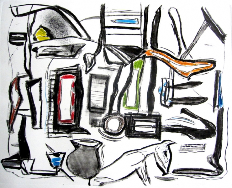 Sculptor's Space Robert G. Edelman Art Consultant/Writer/Independent Curator Prints Monoprint - printer's ink, oil pastel on paper