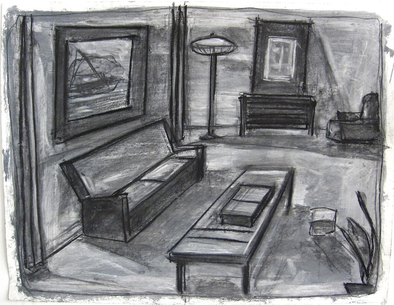 The Living Room Robert G. Edelman Art Consultant/Writer/Independent Curator Interiors Acrylic, charcoal, pastel and graphite on paper