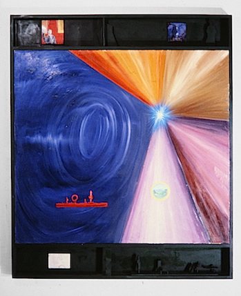 Ron Morosan Cosmic Narratives  Oil on canvas with wood frame
