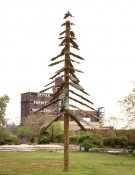 Rosemarie Fiore Studio Public Art Work 5,500 Royal Pine car freshners, rebar, telephone poles