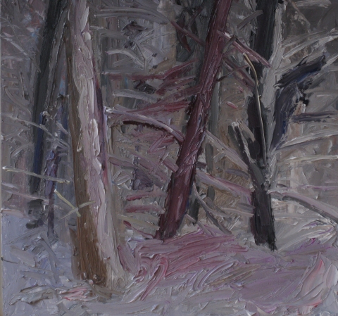 Roz Sommer Snow Paintings oil on board