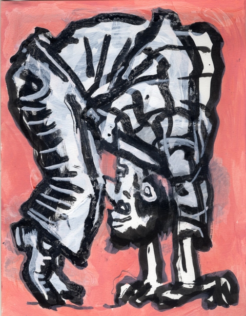 Stress Position (Pink) Stress Positions Ink and acylic