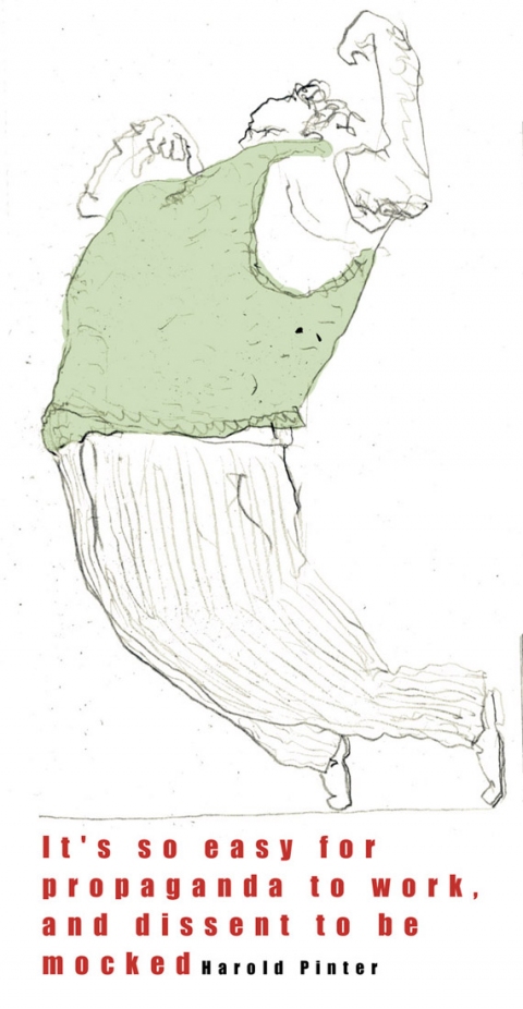 Pinter Drawing, photography and Print pencil and photoshop