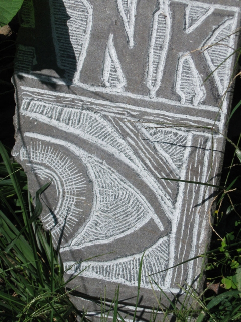 The Mine's Eye Bank Cardboard, Wood and Stone found paver