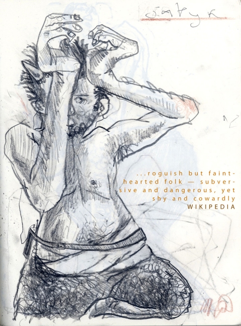 Satyr Drawing, photography and Print pencil and photoshop