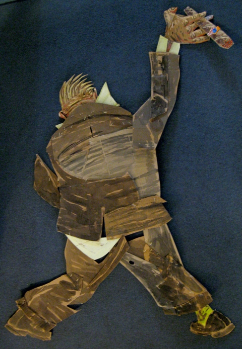 The VIPs (Cigar) Cardboard, Wood and Stone cardboard and paint