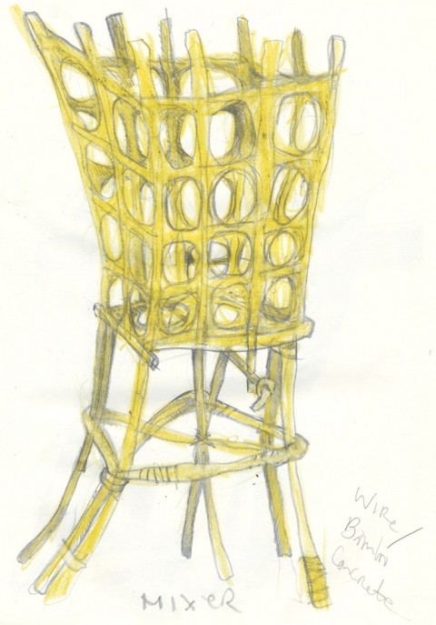 Drawing for Sculpture-Mixer Drawing, photography and Print pencil and crayon