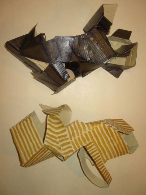 Serial Shoes 2 (For AM) Cardboard, Wood and Stone