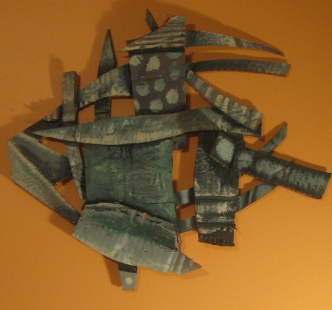 Alien Sub Cardboard, Wood and Stone cardboard/paint