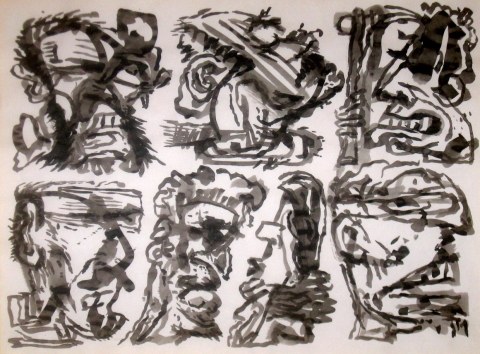 BP3 (7 Heads) Drawing, photography and Print
