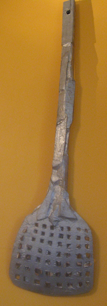 Fly Swat Cardboard, Wood and Stone cardboard/silver paper