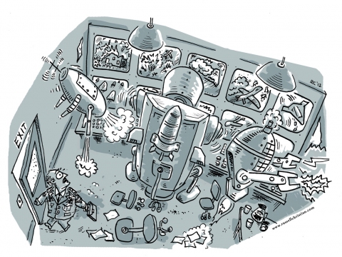 Human Rights Watch Report: Killer Robots Published Illustration digital illustration